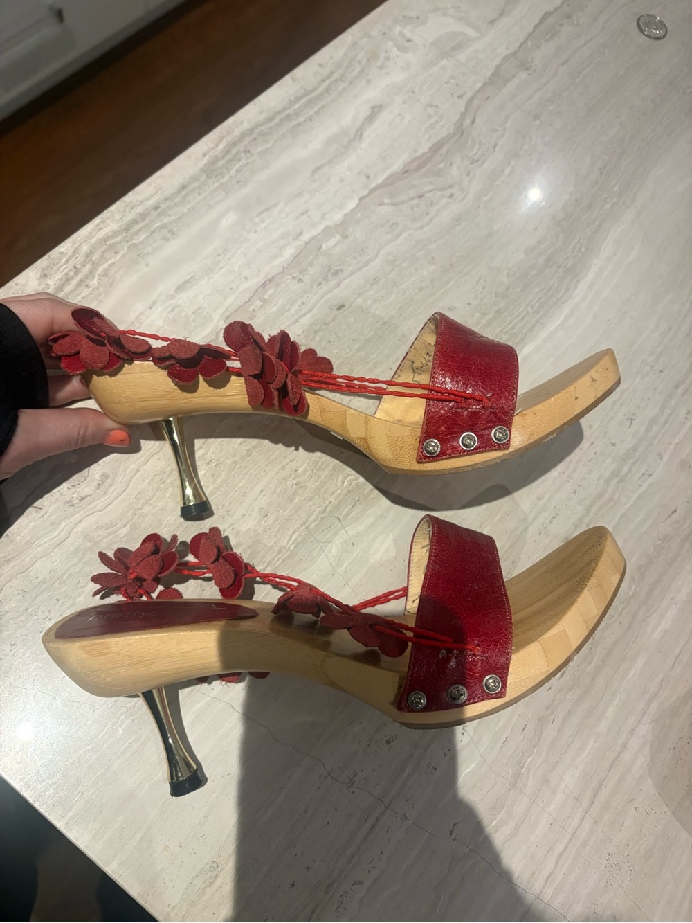 Y2K wooden mules